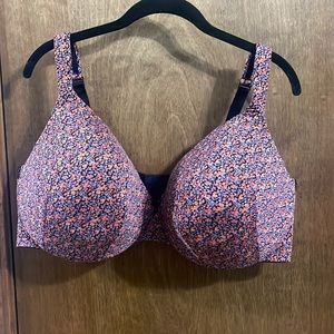 46DDD Floral Print Lightly Lined Bra